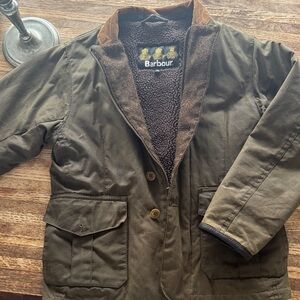 Barbour Olive Jacket with Brown Accents